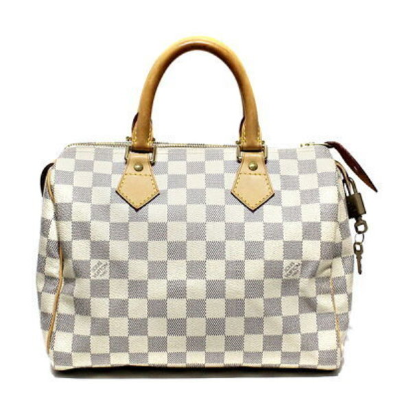 Louis Vuitton Damier Azur White Speedy Handbag Boston Bag Ivory White - Picture 1 of 4
